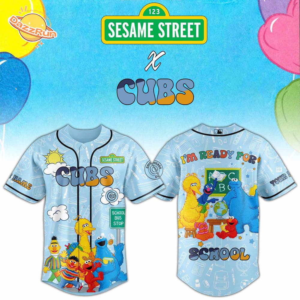 Chicago Cubs X Sesame Back To School Jersey Custom Name Limited Edition Chicago Cubs X Sesame Back To School Jersey Custom Name Limited Edition