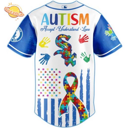 Dazzrun2FChicago White Sox Special Autism Awareness Month Limited Edition Jersey 3