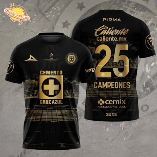 Cruz Azul Football Campeones Concacaf Champions Cup Torneo 2025 3D Black Tshirt