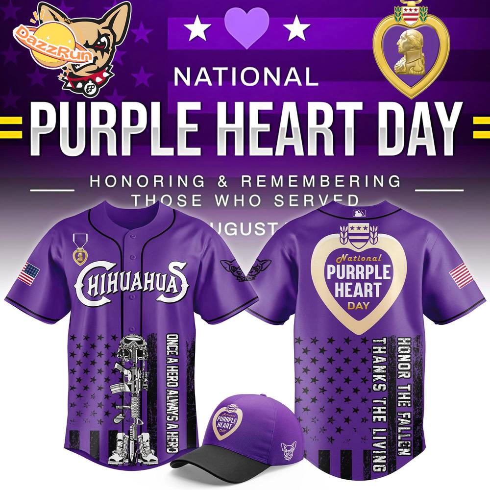 El Paso Chihuahuas x Purple Heart Day Baseball Jersey El Paso Chihuahuas x Purple Heart Day Baseball Jersey