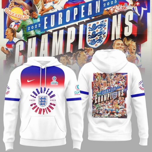 England Football Team Champions of the UEFA Women’s EURO 2025 Hoodie