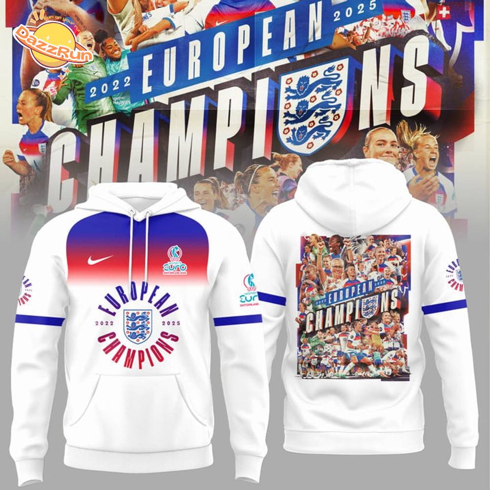 England Football Team Champions of the UEFA Women's EURO 2025 Hoodie England Football Team Champions of the UEFA Women's EURO 2025 Hoodie