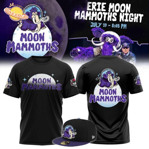 Erie SeaWolves BR Moon Mammoths Primary Black Tee