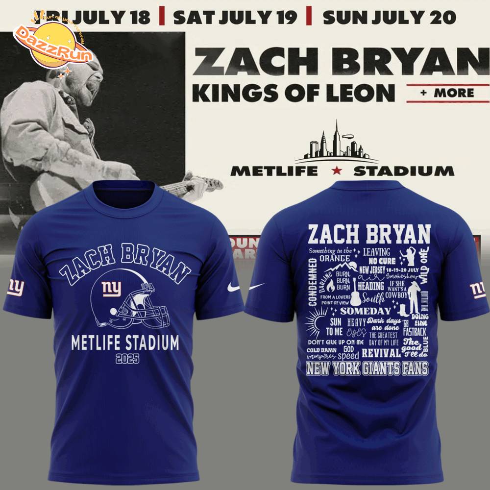 Exclusive Versio Zach Bryan x New York Giants Tshirt 2025 Exclusive Versio Zach Bryan x New York Giants Tshirt 2025