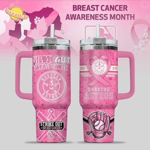 Houston Astros Breast Cancer Awareness Tumbler With Handle