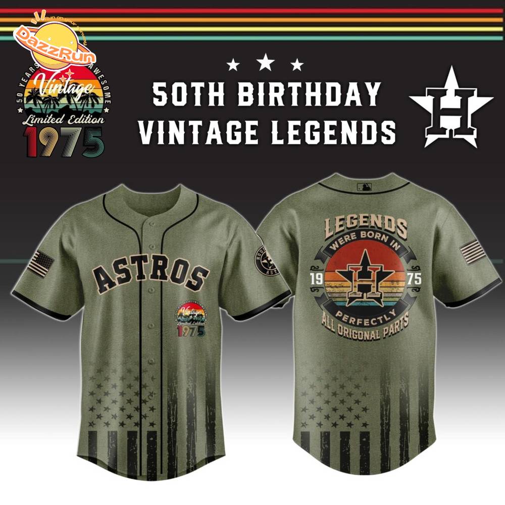 Houston Astros x 50th Birthday Vintage Legends Mashup Usa Design Baseball Jersey Houston Astros x 50th Birthday Vintage Legends Mashup Usa Design Baseball Jersey