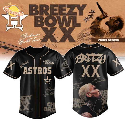 Houston Astros x Chris Brown Breezy Bowl XX World Tour 2025 Jersey Editions Limited Black