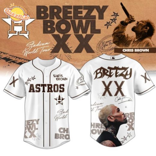 Houston Astros x Chris Brown Breezy Bowl XX World Tour 2025 Jersey Editions Limited White