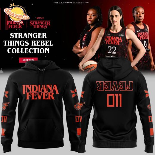 Indiana Fever Stranger Things Rebel Swingman Limited Edition Black Hoodie