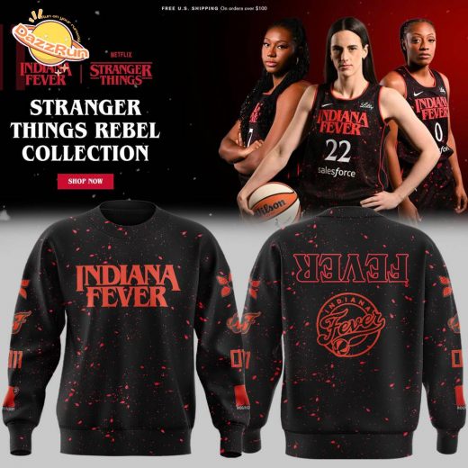 Indiana Fever Stranger Things Rebel Swingman Limited Edition Black SWEATSHIRT