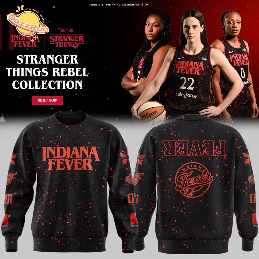 Indiana Fever Stranger Things Rebel Swingman Limited Edition Black SWEATSHIRT Indiana Fever Stranger Things Rebel Swingman Limited Edition Black SWEATSHIRT