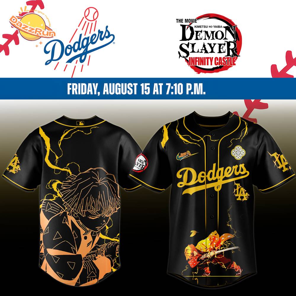 LA Dodgers _ Demon Slayer Agatsuma Zenitsu Jersey 2025 LA Dodgers _ Demon Slayer Agatsuma Zenitsu Jersey 2025