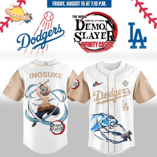 LA Dodgers _ Demon Slayer Hashibira Inosuke Jersey 2025