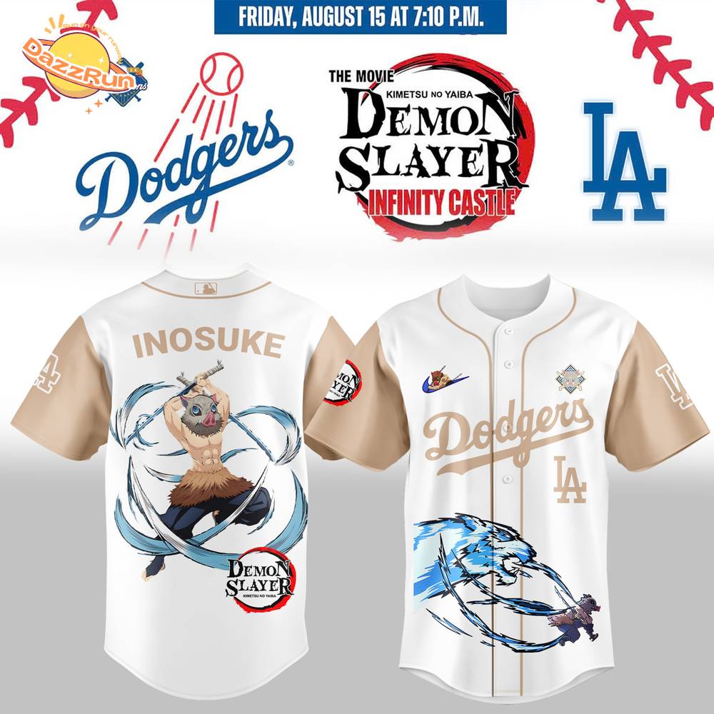 LA Dodgers _ Demon Slayer Hashibira Inosuke Jersey 2025 LA Dodgers _ Demon Slayer Hashibira Inosuke Jersey 2025