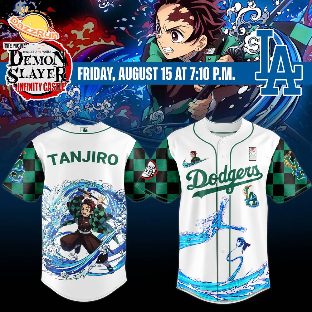 LA Dodgers _ Demon Slayer Tanjiro Jersey 2025 LA Dodgers _ Demon Slayer Tanjiro Jersey 2025