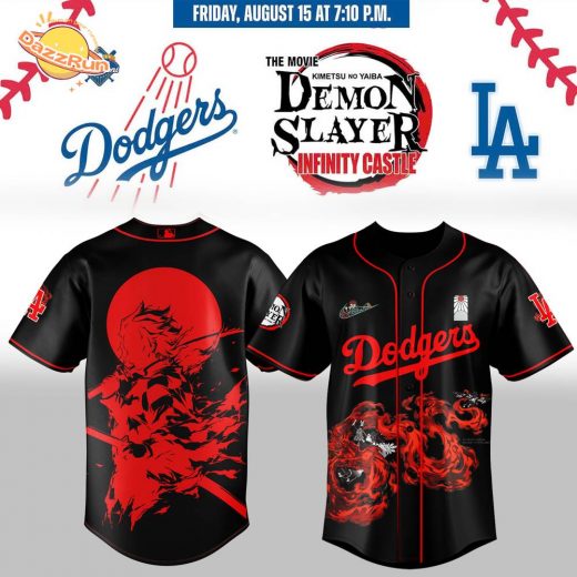 LA Dodgers _ Demon Slayer Tanjiro Jersey Black 2025