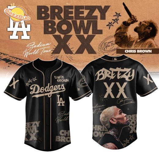 LA Dodgers x Chris Brown Breezy Bowl XX World Tour 2025 Jersey Editions Limited Black