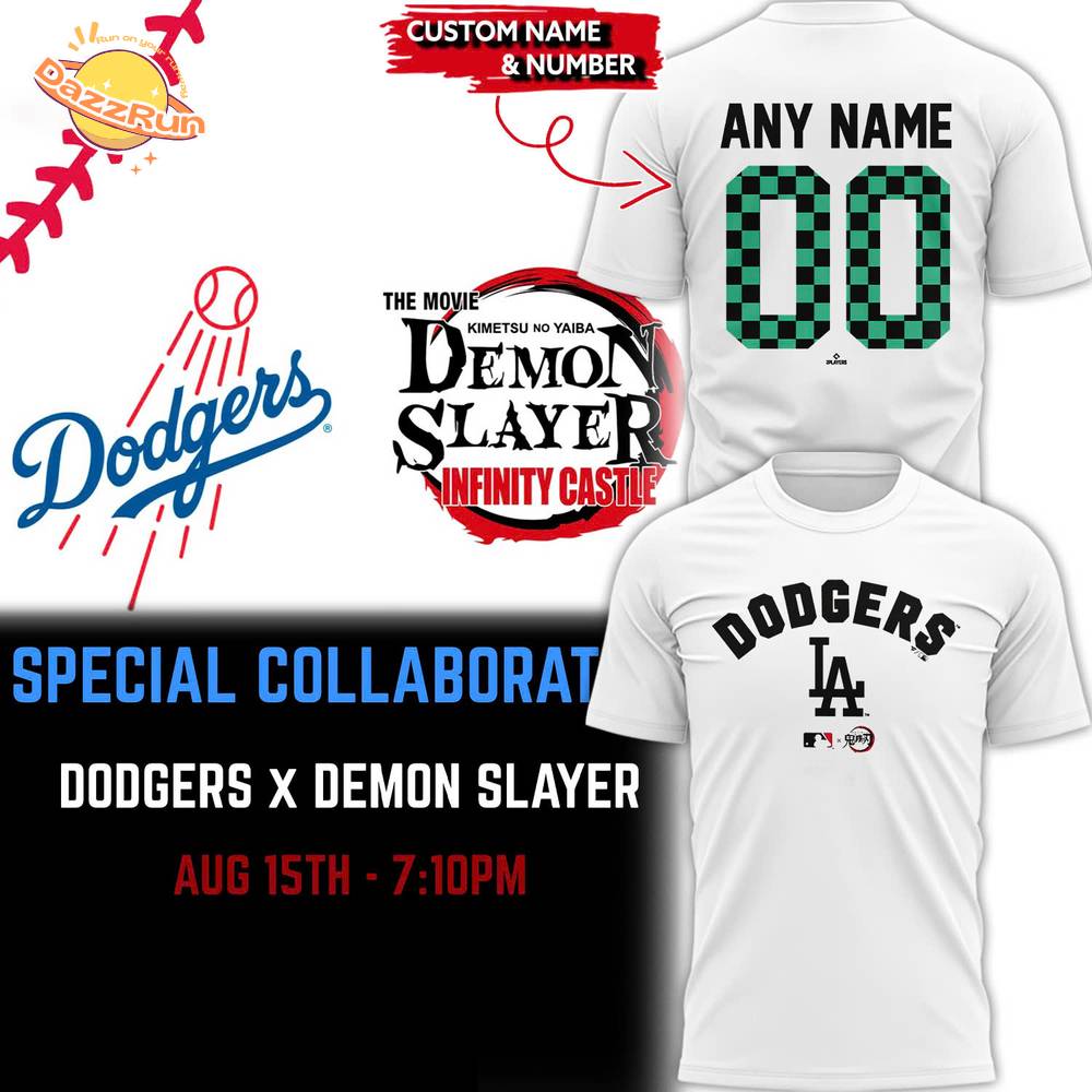 LA Dodgers x Demon Slayer Custom T-shirt - Limited Edition LA Dodgers x Demon Slayer Custom T-shirt - Limited Edition
