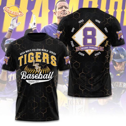 LSU Tigers 2025 Baseball Champions T-Shirt – NCAA Men’s College World Series Winners
