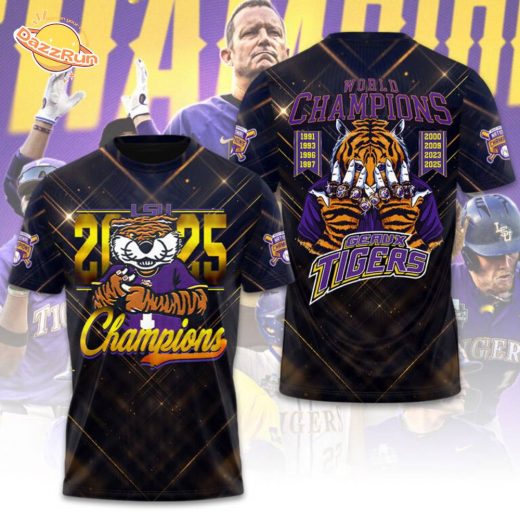 “LSU Tigers 2025 Champions T-Shirt – Geaux Tigers National Championship Shirt