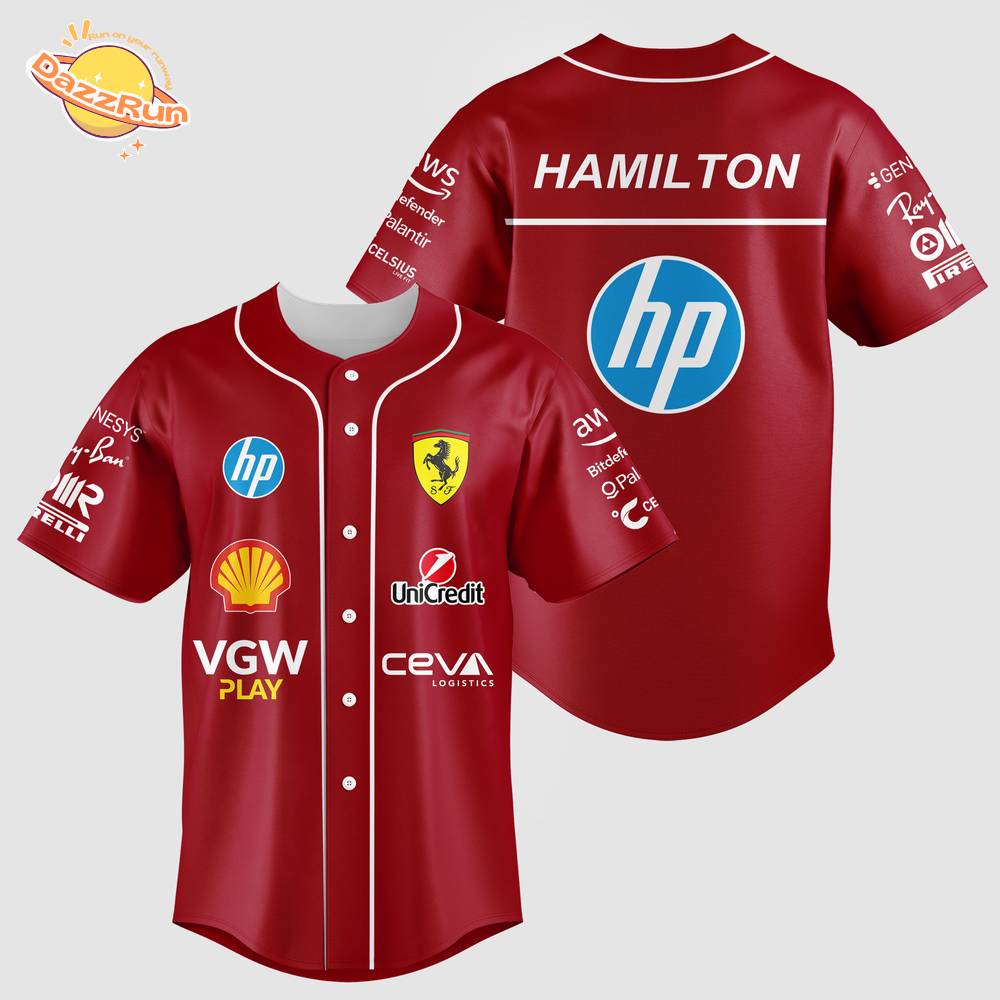 Lewis Hamilton Ferrari Baseball Jersey – F1 Racing Team Pit Crew Shirt 2025 Lewis Hamilton Ferrari Baseball Jersey – F1 Racing Team Pit Crew Shirt 2025
