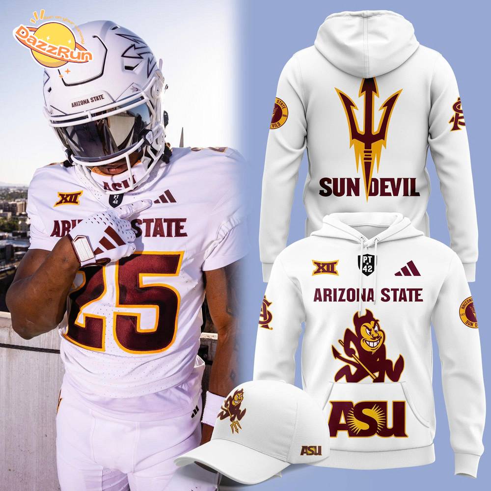 Limited Edition Arizona State Football White Hoodie V2 Limited Edition Arizona State Football White Hoodie V2