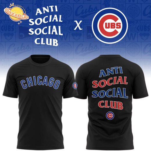 Limited Edition Chicago Cubs x AntiSocialSocialClub tshirt 2025