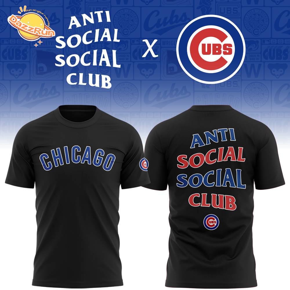 Limited Edition Chicago Cubs x AntiSocialSocialClub tshirt 2025 Limited Edition Chicago Cubs x AntiSocialSocialClub tshirt 2025