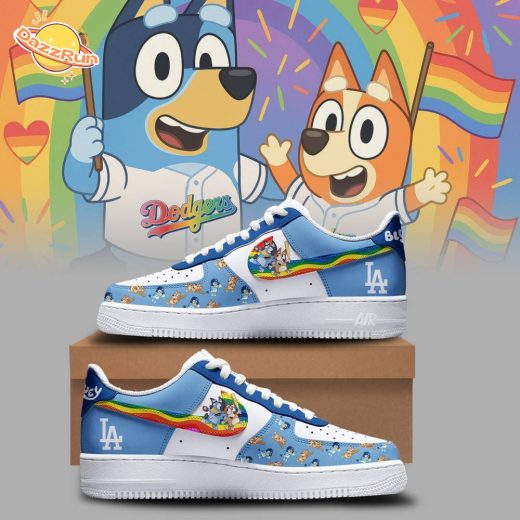 Limited Edition Dodgers Bluey & Bingo Pride AF1 Shoes