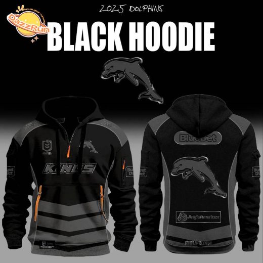 Limited Edition Dolphins Back In Black Zip 1/4 Hoodie