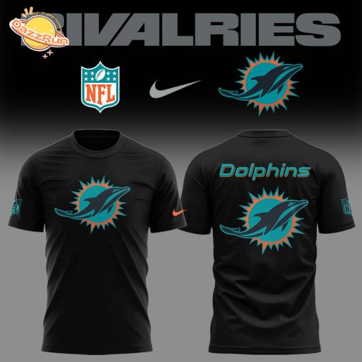 Limited Edition Dolphins Football Rivalries Teaser Black White TShirt