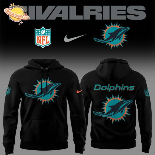 Limited Edition Dolphins Football Rivalries Teaser Logo Black Hoodie