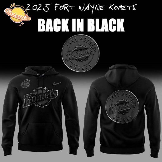 Limited Edition Fort Wayne Komets Back In Black Hoodie