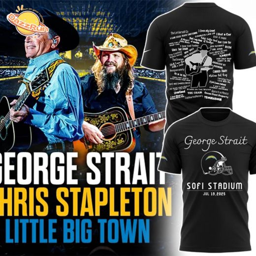 Limited Edition George Strait x Los Angeles Chargers 2025 Black T-Shirt