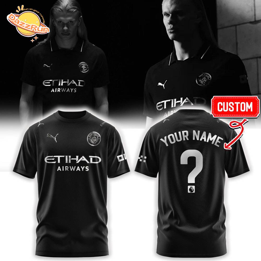 Limited Edition Manchester City Origin 25/26 Away Kit Black Tshirt Limited Edition Manchester City Origin 25/26 Away Kit Black Tshirt