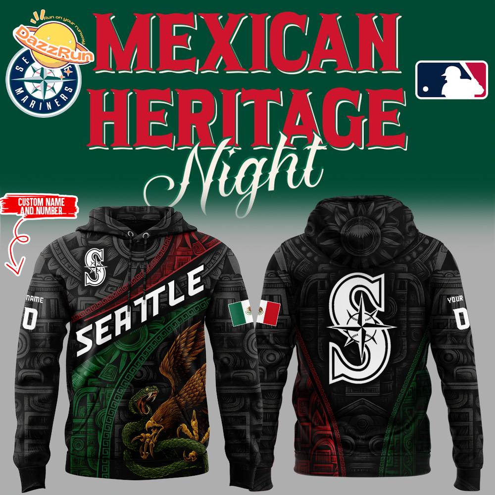 Limited Edition Mariners Baseball Mexican Heritage Night Black Hoodie Limited Edition Mariners Baseball Mexican Heritage Night Black Hoodie