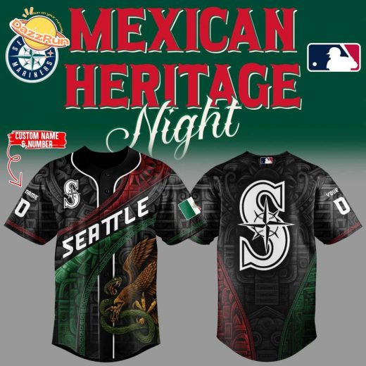 Limited Edition Mariners Baseball Mexican Heritage Night Black Jersey