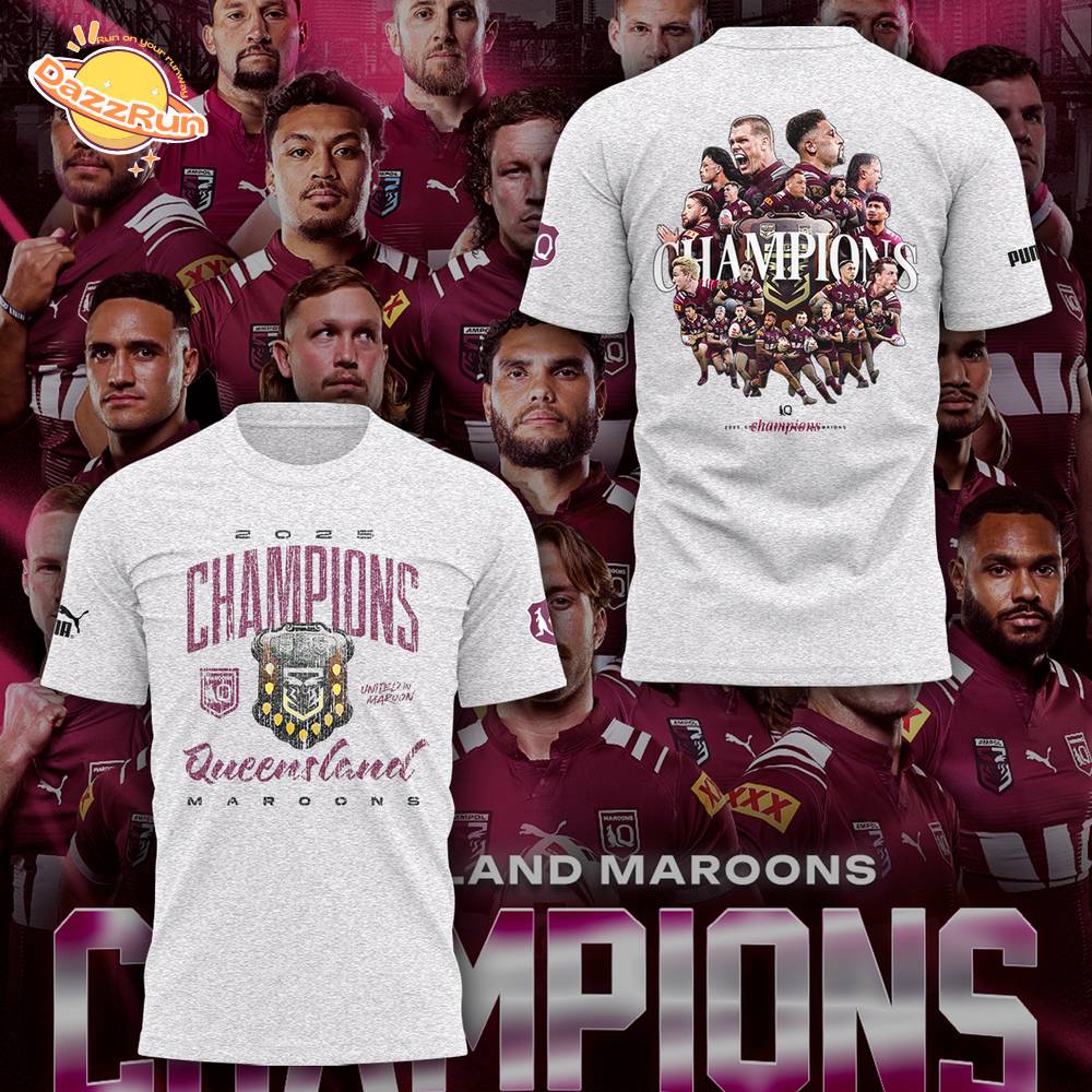 Limited Edition Queensland Maroons Champion 2025 Tshirt Limited Edition Queensland Maroons Champion 2025 Tshirt
