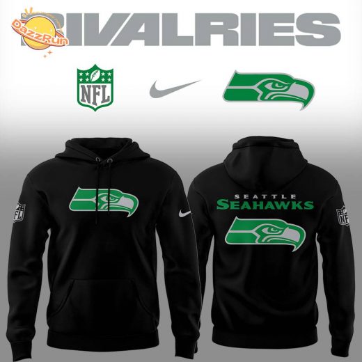 Limited Edition Seahawks Football Rivalries Teaser Logo Black Hoodie