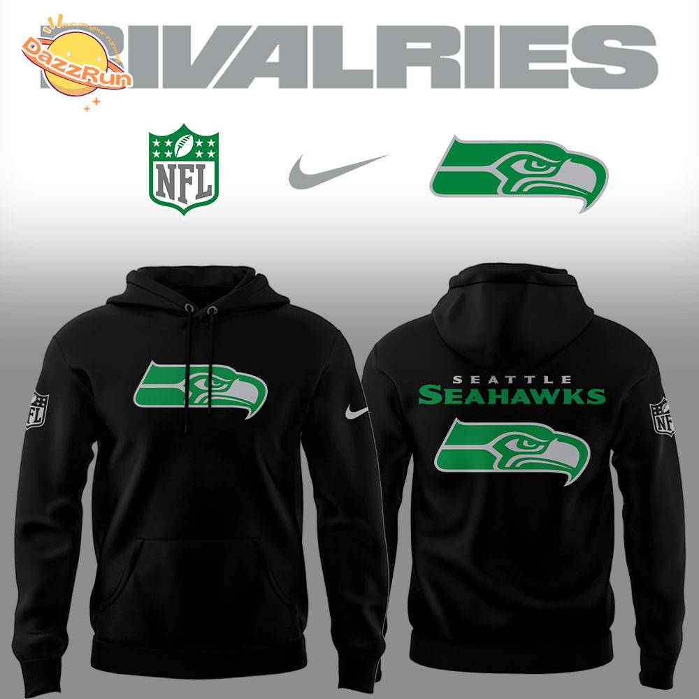 Limited Edition Seahawks Football Rivalries Teaser Logo Black Hoodie Limited Edition Seahawks Football Rivalries Teaser Logo Black Hoodie