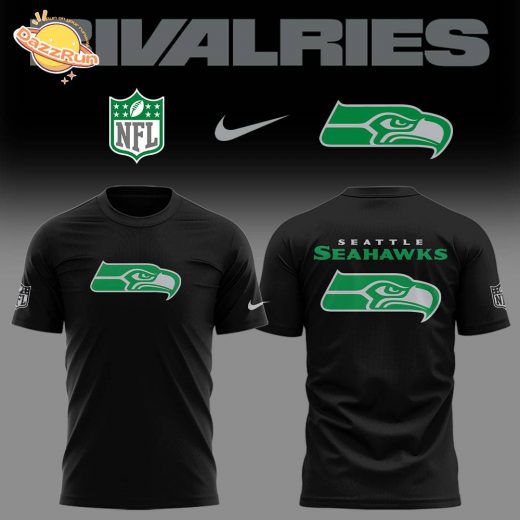 Limited Edition Seahawks Football Rivalries Teaser Logo Black TShirt