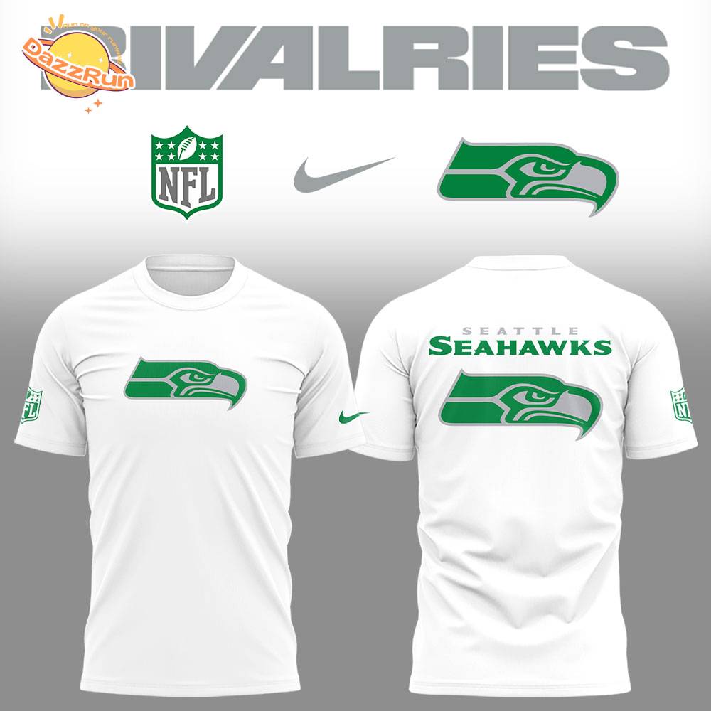 Limited Edition Seahawks Football Rivalries Teaser Logo White TShirt Limited Edition Seahawks Football Rivalries Teaser Logo White TShirt