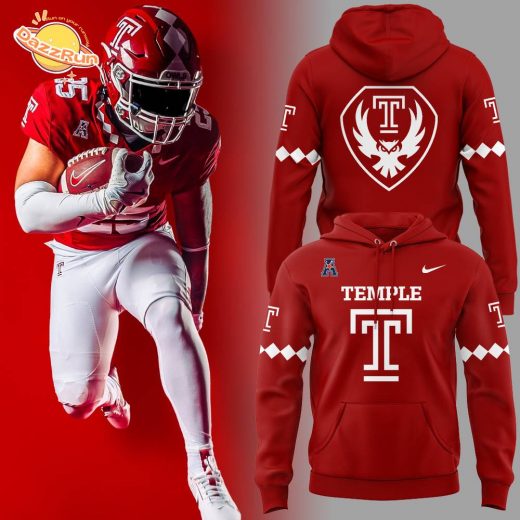 Limited Edition Temple Owls 2025 Red Hoodie
