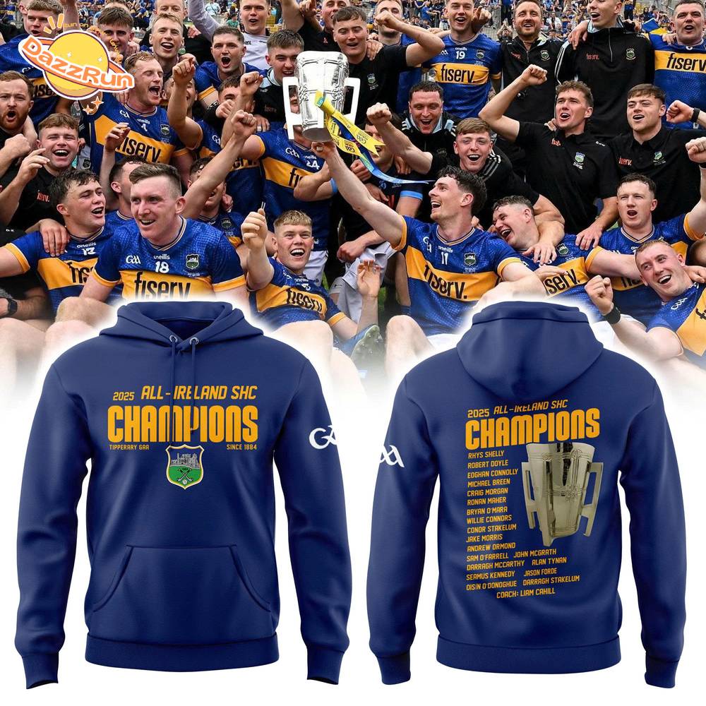 Limited Edition Tipperary GAA All-Ireland Champions 2025 Hoodie Limited Edition Tipperary GAA All-Ireland Champions 2025 Hoodie