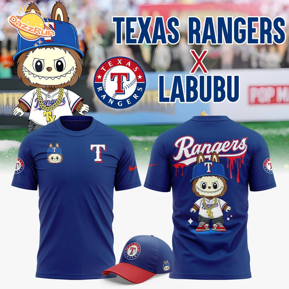 Limited Editions Texas Rangers x Labubu baseball New 2025 T-Shirt Limited Editions Texas Rangers x Labubu baseball New 2025 T-Shirt