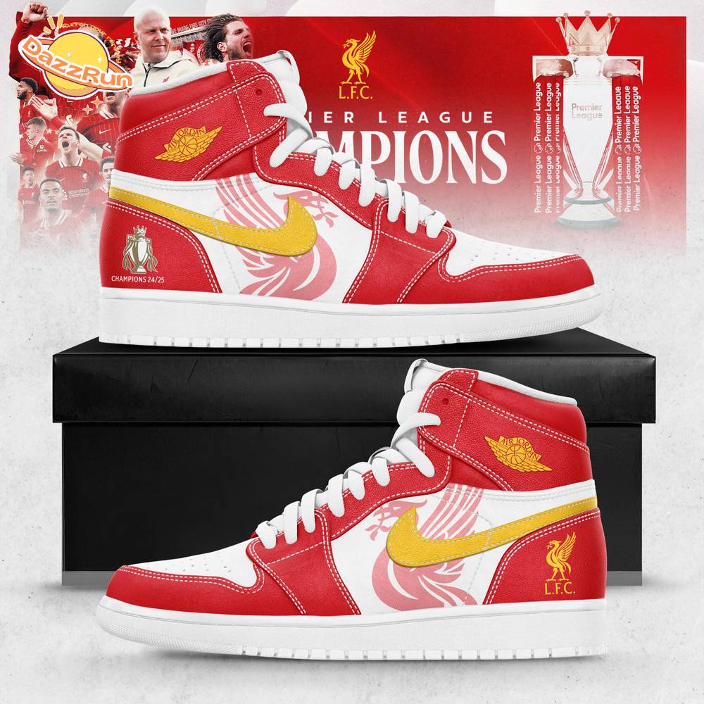 Liverpool F.C. Premier League Champions 24/25 Air Jordan 1 Shoes Liverpool F.C. Premier League Champions 24/25 Air Jordan 1 Shoes