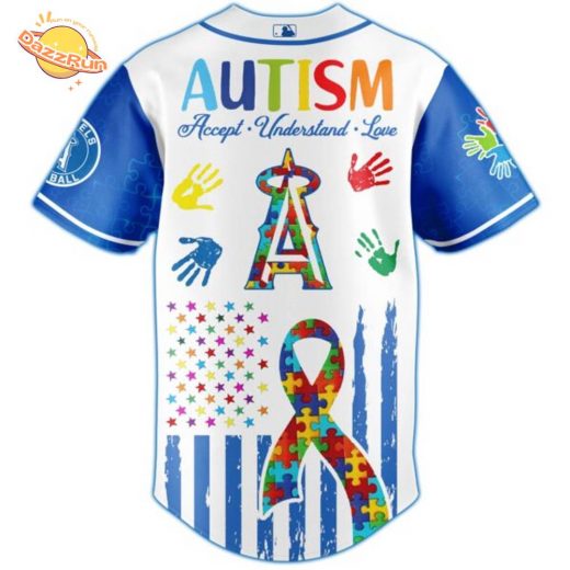 Dazzrun2FLos Angeles Angels Special Autism Awareness Month Limited Edition Jersey 3