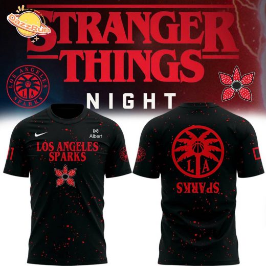 Los Angeles Sparks Stranger Things Rebel Swingman Limited Edition Black Tshirt