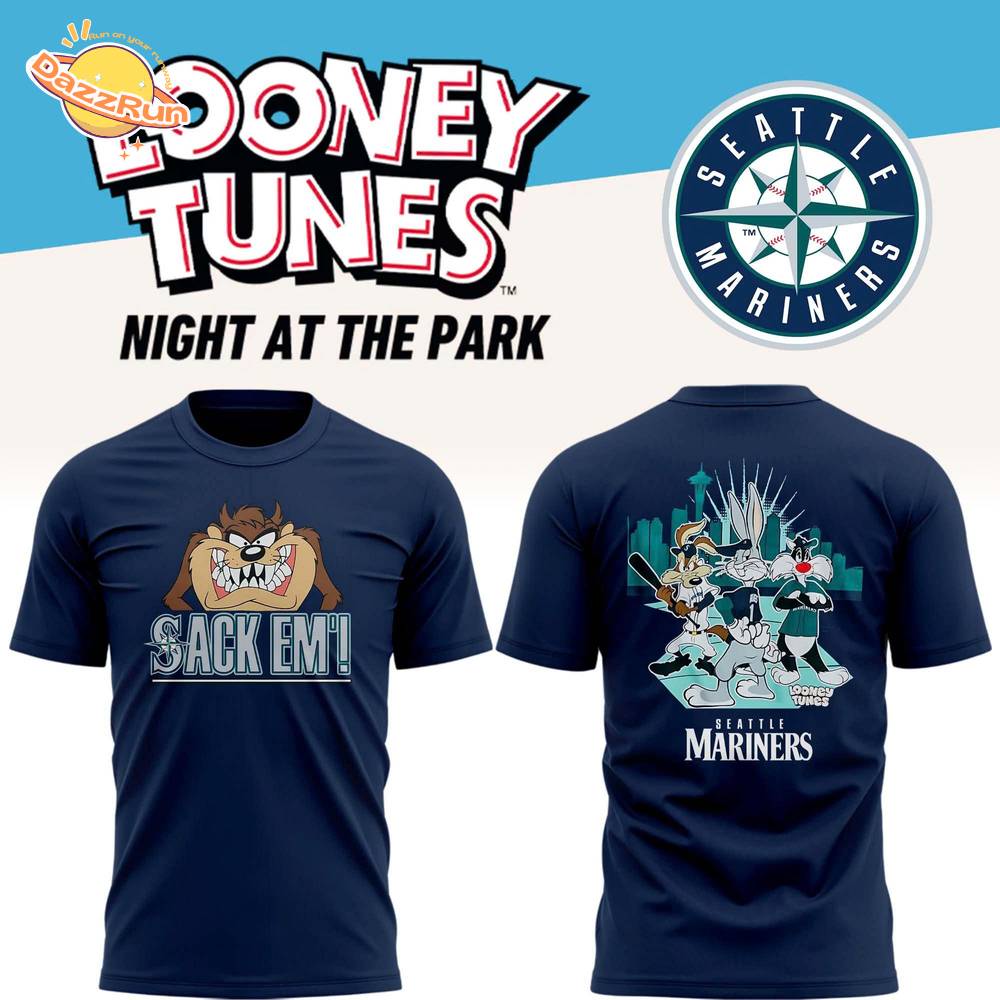 Mariners Looney Tunes Night “Sack ’Em!” T-Shirt - Limited Edition Mariners Looney Tunes Night “Sack ’Em!” T-Shirt - Limited Edition