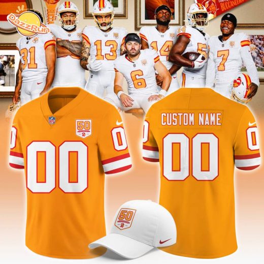 Men’s Creamsicle Tampa Bay Buccaneers 50th Season Game Jersey